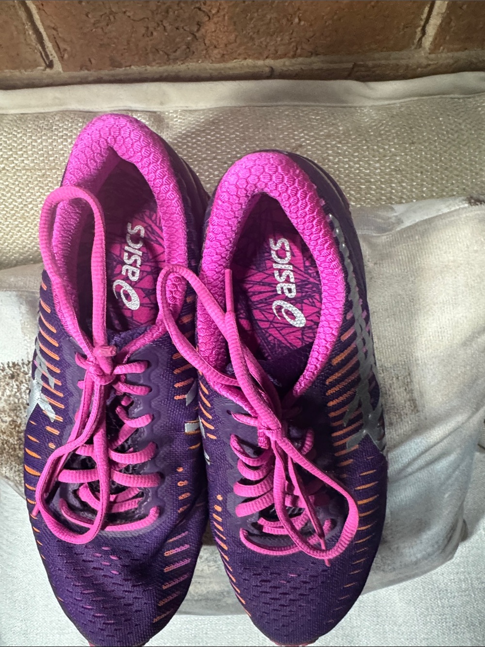 ASICS Women's Purple Athletic Running Shoes with Pink Accents